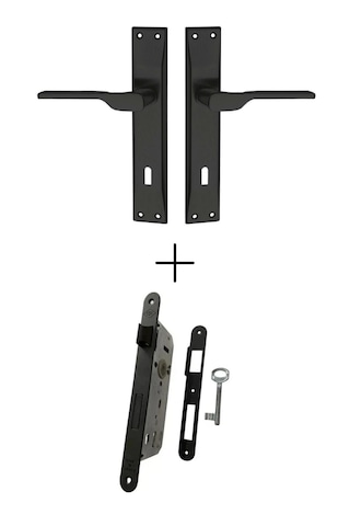 Aragon Siyah Aynalı Kapı Kolu Oda / Sessiz 40mm Oda Kapı Kilidi