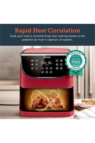 Cosori Premium XXL Airfryer 5.5 LT Yağsız Fritöz Kırmızı (Teşhir)