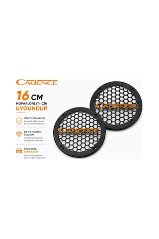 Cadence 16cm Hoparlör Kapağı - Cadence Logolu Kaliteli Plastik Midrange Hoparlör Kapak 16 Cm - 2 Ade