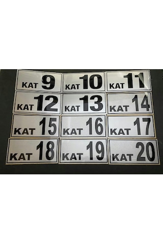 Kat Numarası 8X15 Kendinden Yapışkanlı -3 Den 20'Ye