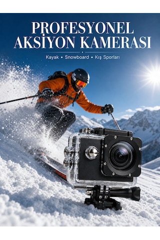 Mey İthalat 1080p Full Hd Spor Kamerası Kompakt Ve Dayanıklı Tasarım