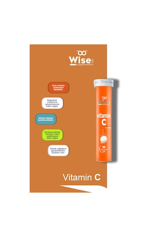 Wiselab Vitamin C Takviye Edici Gıda 20 Efervesan Tablet