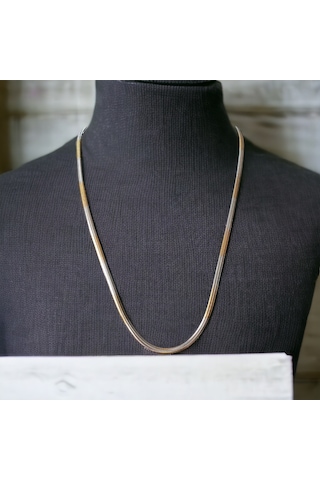 Kesebe Altın Sarısı Ve Gümüş Renk Karışık Alacalı Unisex Kolye - 60 Cm Çok Renkli