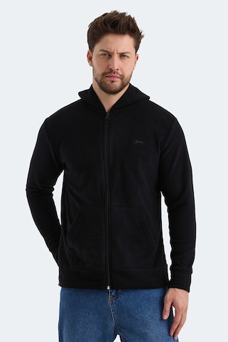 Slazenger Samson 2 Li Set Erkek Fermuarlı Kapüşonlu Cepli Sweatshırt Siyah - İndigo
