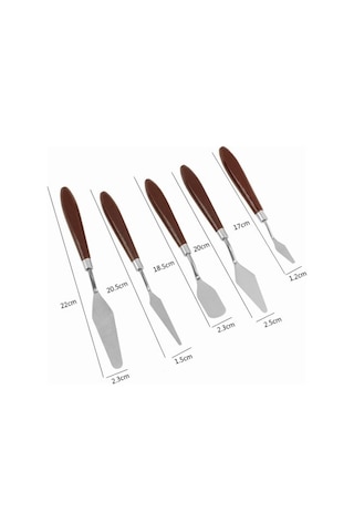 Metal 5’Li Pasta Sıvama Bıçağı Krema Paleti Set