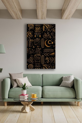 Dekoratif Gold Hiyeroglif Desenli Cam Tablo Antik Sembollü Siyah Modern Duvar Sanatı Doğa Ve Manzara Temalı Dekoratif Duvar Tablosu, Salon, Yatak Odası Ve Ofis Dekoru,