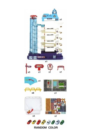 5 Katlı Otopark Seti Çok Renkli