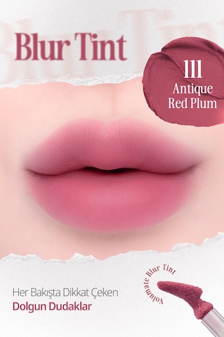 Blur Efektiyle Dolgun Görünüm Sunan Kadife Bitişli Tint Clıo Volumate Blur Tint 111 Antique Red Plum