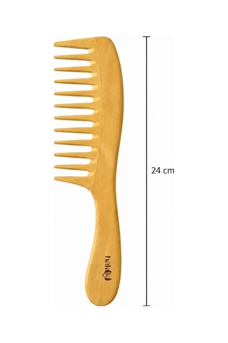 Doğal Geniş Dişli Saplı Şimşir Tarak 24 Cm Ultra Pürüzsüz Yüzey