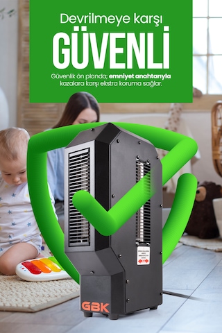 Gbk Mühendislik Ve Makine Fanlı Isıtı 3400w Ev, Atölye, Ofis, Prefabrik Yapı İçin Uygun