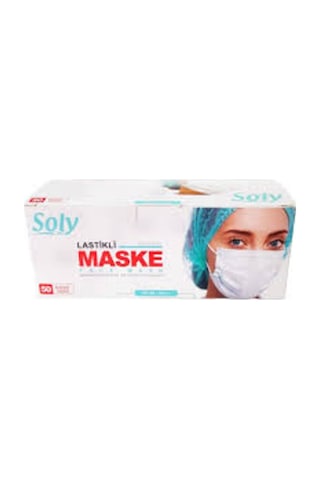 Soly Care 3 Katlı Telli Bez Maske 50'li