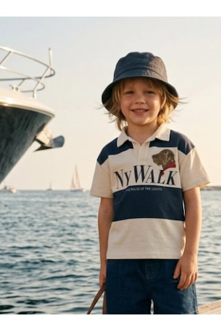 Baby Lory Kids Store Erkek Çocuk Polo Tshirt Beyaz - Lacivert