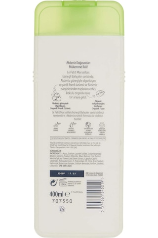 Le Petit Marseillais Organik Frenk Üzümü ve Nane Duş Jeli 400 ML