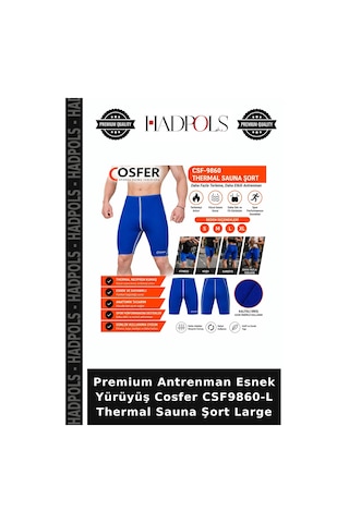 Premium Antrenman Esnek Yürüyüş Cosfer Csf9860-l Thermal Sauna Şort Large Çok Renkli
