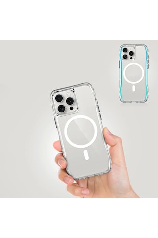 Apple Uyumlu iPhone 16 Pro Max Kılıf Magsafe Şarj Özellikli Airbagli Şeffaf Redclick İncek Kapak
