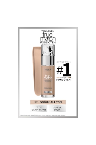 L'Oreal Paris True Match Fondöten 3C3R Rose Beige 30 ML