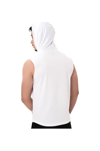 Musclecloth Training Kapüşonlu Kolsuz T-shirt Beyaz Beyaz