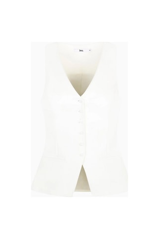 Because Of Alice Tailored V - Neck Hourglass Waistcoat V Yaka Kadın Yelek Beyaz