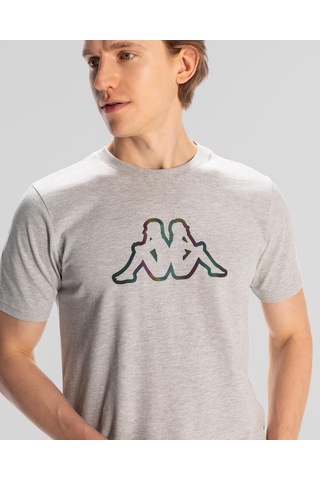 Kappa Logo Aura Erkek Gri Regular Fit Tişört Siyah