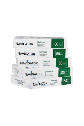 Navigator A4 Fotokopi Kağıdı 80gr 1 Koli 5 Paket 2500 Sayfa