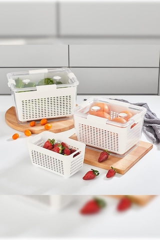 Selka Home - Lavin 7 Litre Açık Gri Saklama Kabı Sku: Smg8690010217288