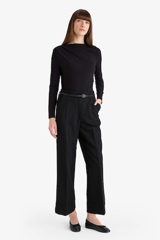 Defacto Slim Fit Dar Kesim Kayık Yaka Uzun Kollu Bluz D5300ax25aubk81 Siyah