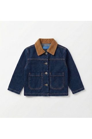 Baby Lory Kids Store Unisex Kadife Yaka Detaylı Ceket Lacivert