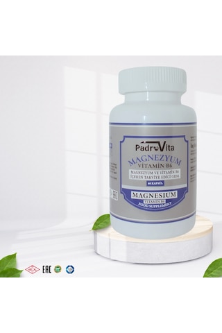 PadroVita Magnezyum ve Vitamin B İçeren Takviye Edici Gıda 60 Kapsül