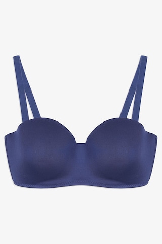 Kadın Dolgusuz Mikro Straplez Sütyen İndigo