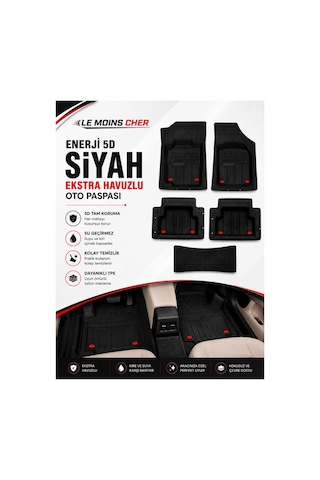 Mg Hs Comfort Havuzlu Oto Paspası Kaymaz Taban Dayanıklı Enerji Siyah