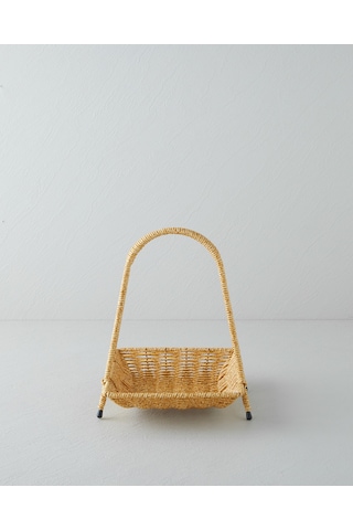 English Home Wicker Plastik Rattan Katlı Servis 23x19x25 Cm Açık Kahverengi Açık Kahverengi