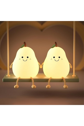 Flybuy Yatak Usb Şekilli Şarj Oturma Odası Odası Masa Led Lambası Işık Için Gece Armut Ee Çok Renkli