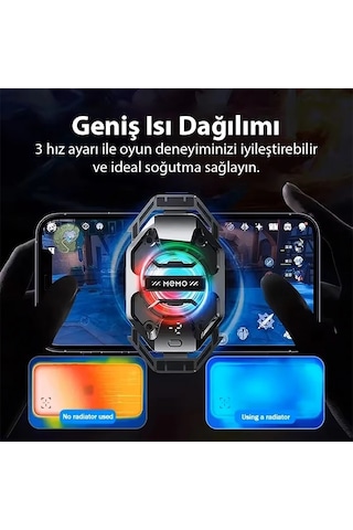 Memo Dl20 Aı Yarı İletken Dondurucu Arka Klipsli Soğutma Radyatörü Apple, Uyumlu iPhone Android Pubg Oyun Soğutucu 3 Aşamalı-