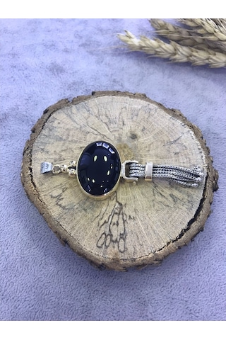 Oniks Taşlı Gümüş 925 Ayar Kolye Taş 512653725