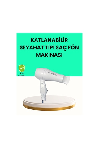 Katlanabilir Seyahat Tipi Saç Kurutma Makinesi Çift Kademeli Ayar