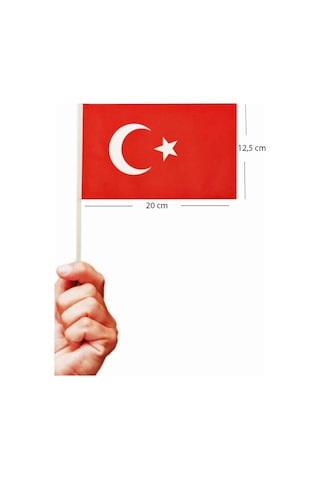 Küçük Boy Çıtalı Bayrak Türk Bayraklı Çıtalı Bayrak - 50 Adet