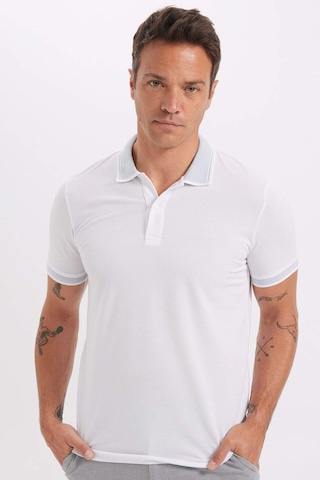 Defacto Slim Fit Dar Kesim Polo Yaka Kısa Kollu Pamuklu Tişört D0033AXNS Beyaz