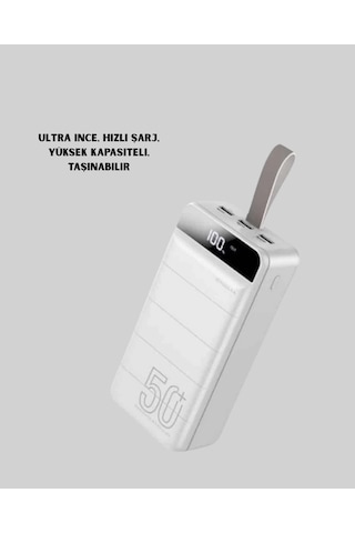 Mey İthalat 4 Cihazı Aynı Anda Şarj Edebilen Güçlü Powerbank 50000 Mah Çok Renkli