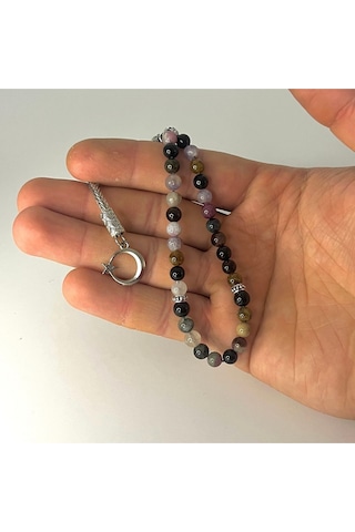 Sertifikalı Renkli Turmalin 6mm 33lük Doğal Taş Tesbih
