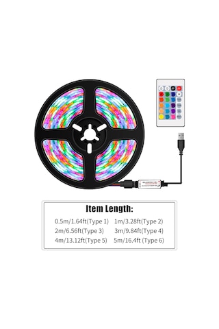 Dianziye 4m Rgb Su Geçirmez Led Işık Şeridi - 16 Renkli Kumanda Kontrollü Dinamik Modlar İle İç/dis Bahar Dekorasyon Aleti