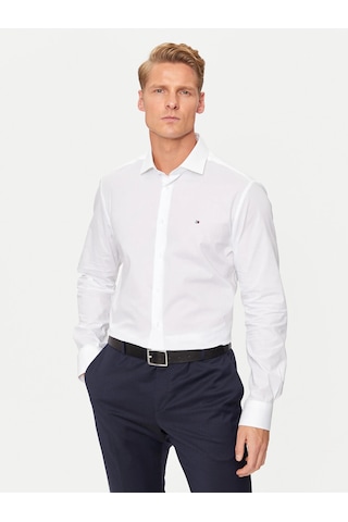 Tommy Hilfiger Erkek Regular Fit Pamuklu Gömlek Beyaz