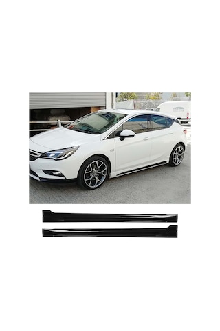 Opel Astra K Rieger Yan Marşpiyel Seti Plastik 2 Adet Mat Siyah 2015 2016 2017 2018 2019 2020 2021 Karlık+ek+bodykit