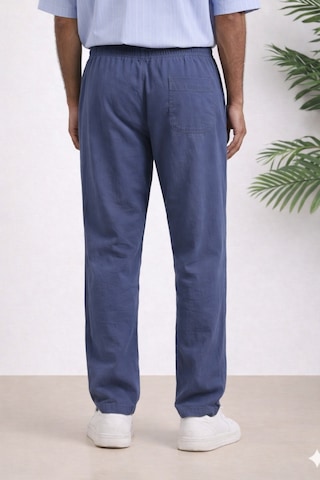 Tarz Cool Erkek Yazlık Keten Karışımı Relaxed Pantolon İndigo