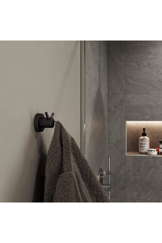 Aqua Bagno Zero Bornozluk -ikili ,mat Siyah