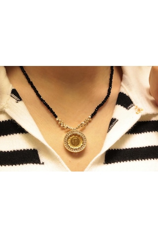 Çeyrek Altın Kolye Cz21 Sarı Altın