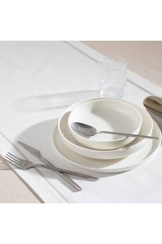 Mudo Home Ephesus Whıte Çukur Tabak Seti 22cm - 6lı Beyaz