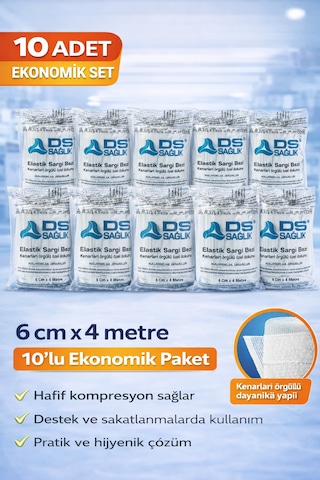 Elastik Sargı Bezi 6cm X 4m 10 Adet