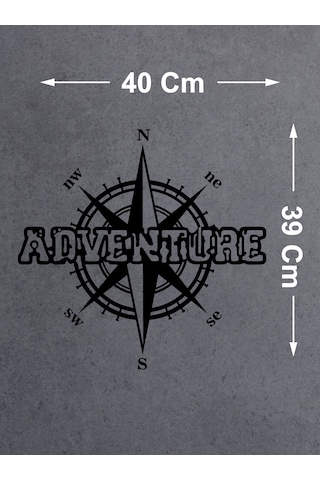 Pusula Ve Adventure Sticker - Araba Oto Karavan Motosiklet Cam Sticker - 00052 40X39 Cm