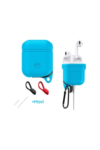 Ally Apple Airpods Uyumlu  İçin Premium Silikon Kılıf Anahtarlıklı- 5775 Diğer