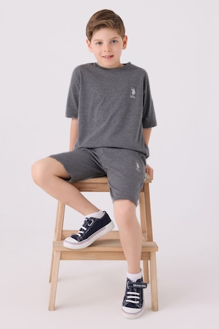 U.S. Polo Assn. Erkek Çocuk Antrasit Melanj Bermuda Takımı 5274-43665 Antrasit Melanj